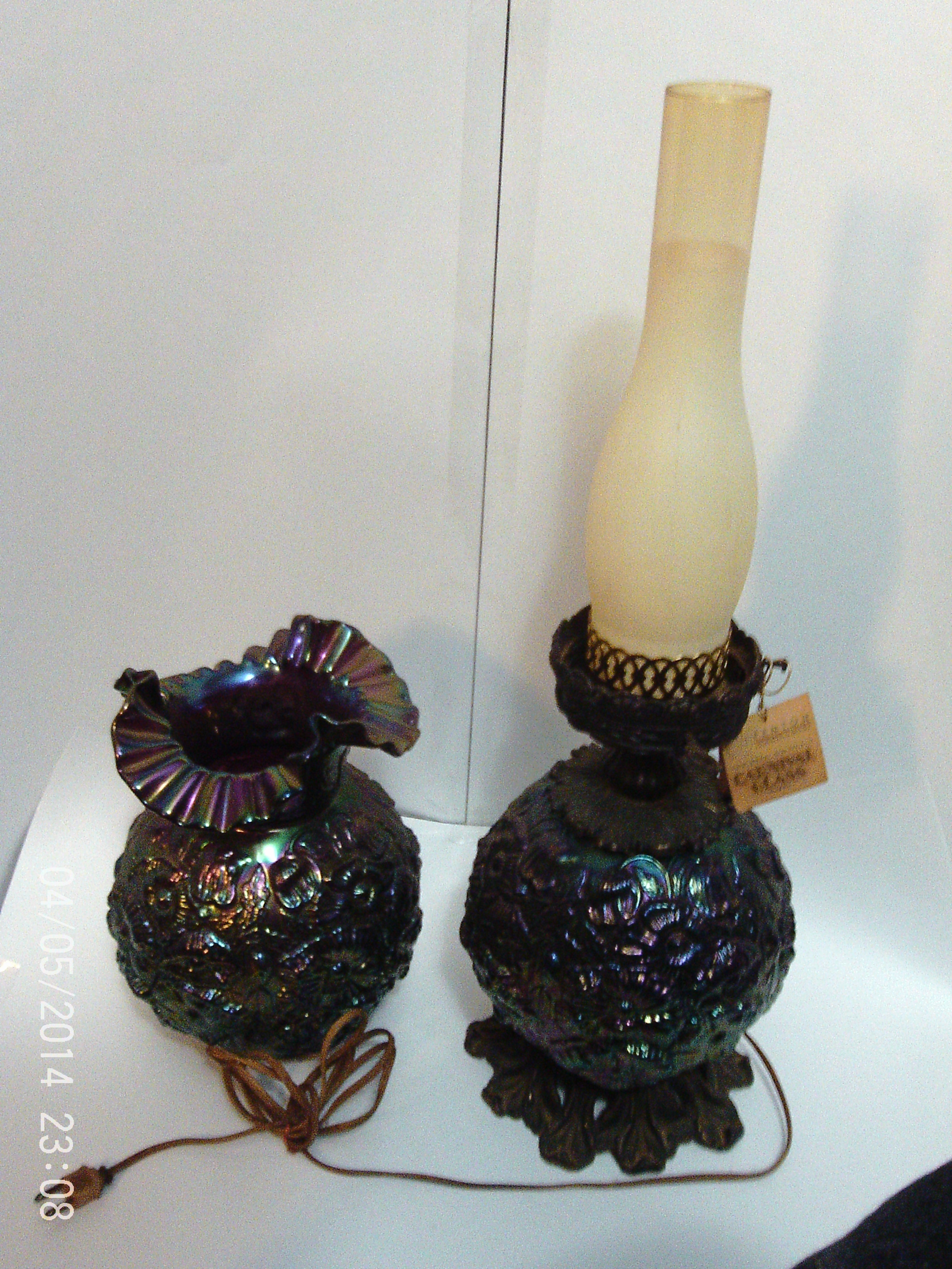 Carnival glass lamp InstAppraisal